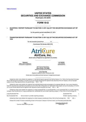 Thumbnail AtriCure 10-Q Quarterly Report FY2013 