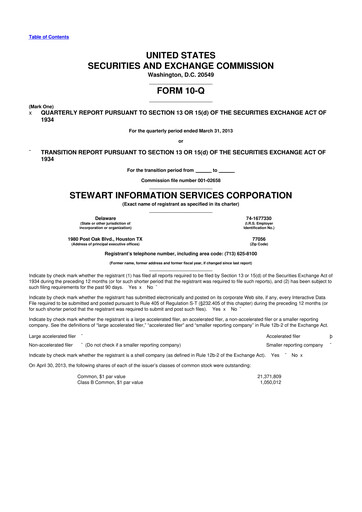 Thumbnail Stewart Information Services 10-Q Quarterly Report FY2013 