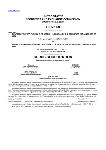 Thumbnail Cerus Corporation 10-Q Quarterly Report FY2013 