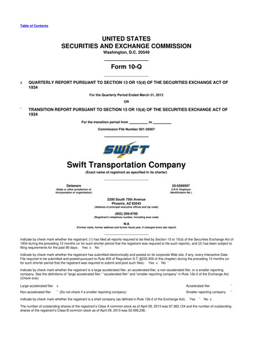 Thumbnail Knight-Swift Transportation
 10-Q Quarterly Report FY2013 