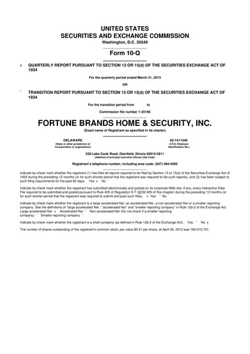 Thumbnail Fortune Brands Innovations 10-Q Quarterly Report FY2013 