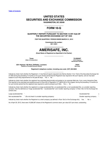 Thumbnail AMERISAFE 10-Q Quarterly Report FY2013 