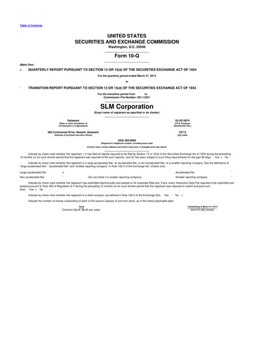 Thumbnail SLM Corporation (Sallie Mae) 10-Q Quarterly Report FY2013 
