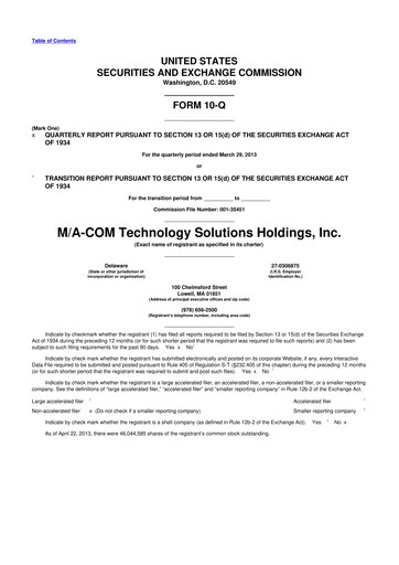 Miniature MACOM Technology Solutions 10-Q Rapport trimestriel 2013 