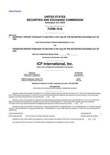 Thumbnail ICF International 10-Q Quarterly Report FY2013 
