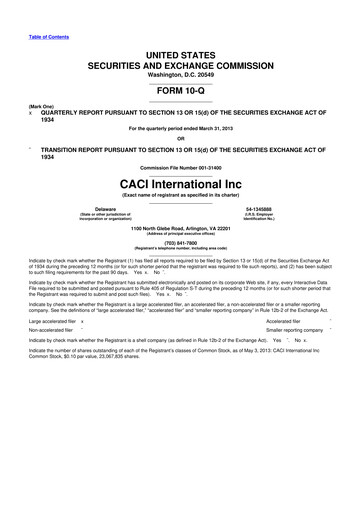 Thumbnail CACI International Inc 10-Q Quarterly Report FY2013 