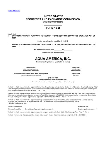 Thumbnail Essential Utilities
 10-Q Quarterly Report FY2013 