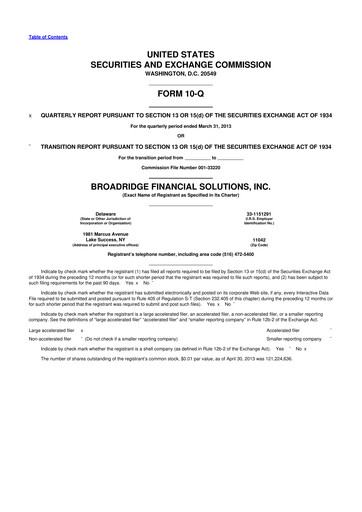 Thumbnail Broadridge Financial Solutions
 10-Q Quarterly Report FY2013 