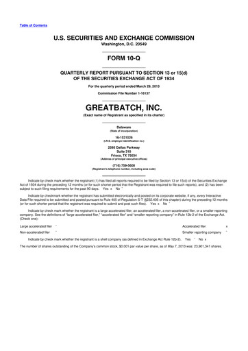 Vorschaubild Integer Holdings
 10-Q Quartalsbericht 2013 