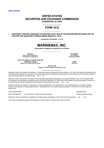 Thumbnail MarineMax 10-Q Quarterly Report FY2013 