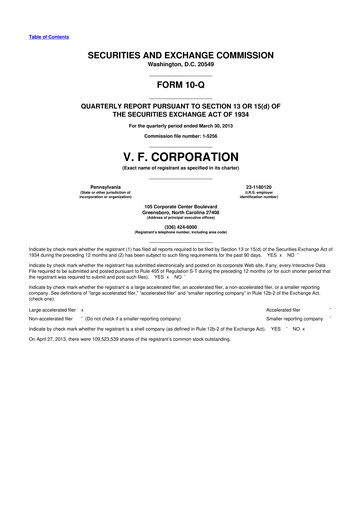 Vorschaubild VF Corporation 10-Q Quartalsbericht 2013 