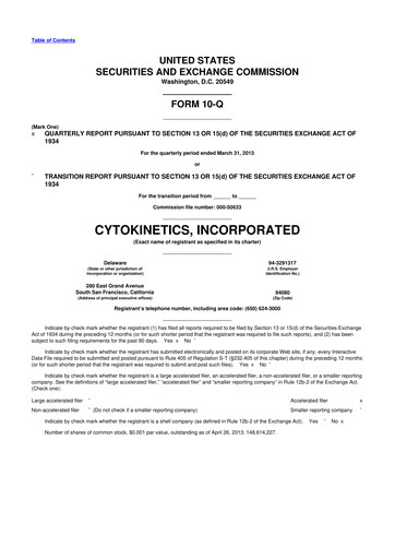 Thumbnail Cytokinetics
 10-Q Quarterly Report FY2013 