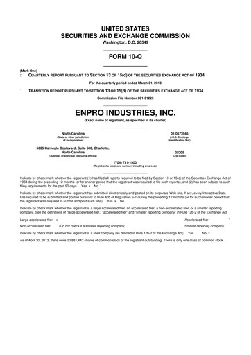 Thumbnail EnPro Industries
 10-Q Quarterly Report FY2013 
