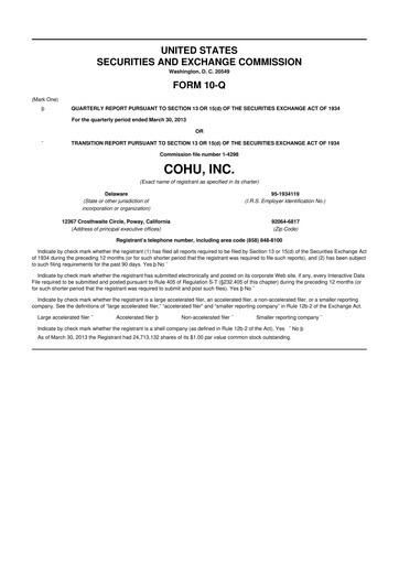 Thumbnail Cohu 10-Q Quarterly Report FY2013 