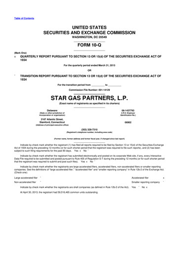 Thumbnail Star Group 10-Q Quarterly Report FY2013 