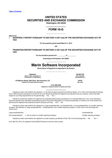 Thumbnail Marin Software 10-Q Quarterly Report FY2013 