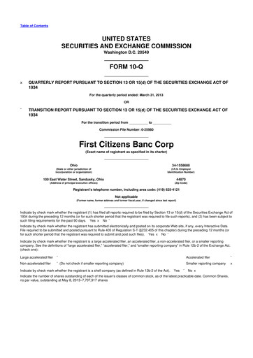 Vorschaubild Civista Bancshares
 10-Q Quartalsbericht 2013 