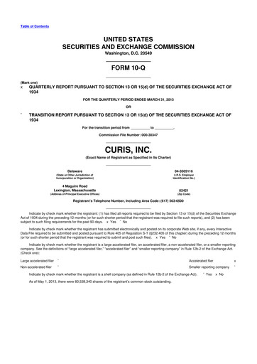 Thumbnail Curis 10-Q Quarterly Report FY2013 