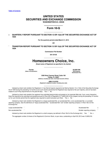 Thumbnail HCI Group
 10-Q Quarterly Report FY2013 