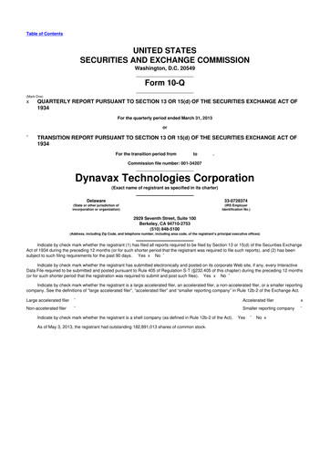Thumbnail Dynavax Technologies
 10-Q Quarterly Report FY2013 