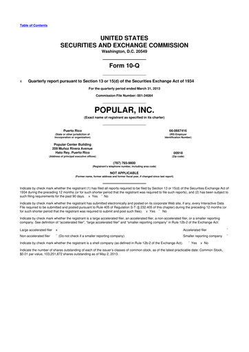 Thumbnail Popular, Inc. (Banco Popular de Puerto Rico) 10-Q Quarterly Report FY2013 