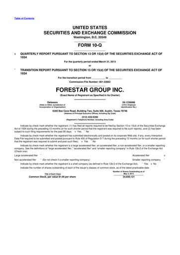 Thumbnail Forestar Group
 10-Q Quarterly Report FY2013 