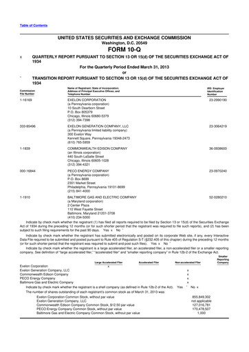 Thumbnail Exelon Corporation 10-Q Quarterly Report FY2013 