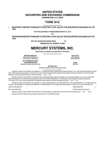 Thumbnail Mercury Systems 10-Q Quarterly Report FY2013 