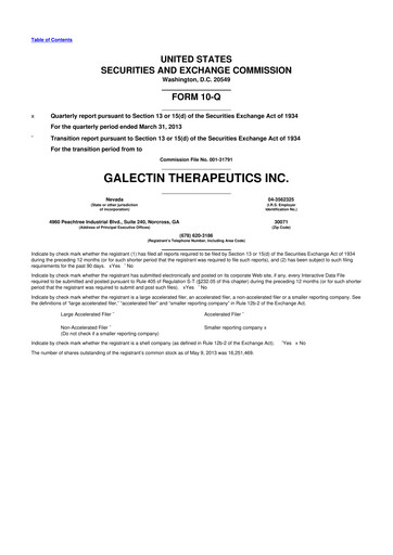 Thumbnail Galectin Therapeutics 10-Q Quarterly Report FY2013 