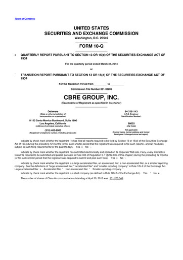 Miniature CBRE Group
 10-Q Rapport trimestriel 2013 