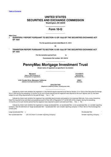 Thumbnail PennyMac Mortgage Investment Trust 10-Q Quarterly Report FY2013 
