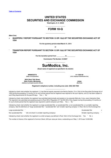 Thumbnail SurModics 10-Q Quarterly Report FY2013 