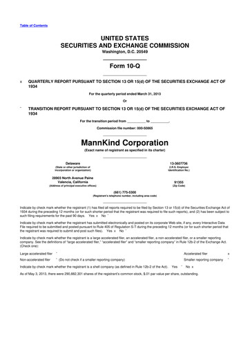 Thumbnail MannKind Corp 10-Q Quarterly Report FY2013 