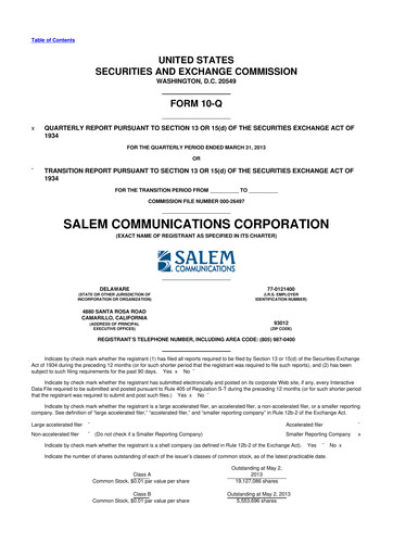 Thumbnail Salem Media Group
 10-Q Quarterly Report FY2013 