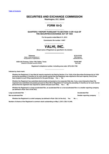 Thumbnail Valhi 10-Q Quarterly Report FY2013 