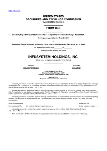 Thumbnail InfuSystem 10-Q Quarterly Report FY2013 