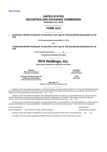 Thumbnail NV5 Global
 10-Q Quarterly Report FY2013 