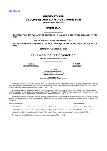 Vorschaubild FS KKR Capital
 10-Q Quartalsbericht  