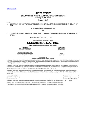 Thumbnail Skechers
 10-Q Quarterly Report FY2013 