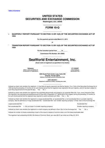 Thumbnail United Parks & Resorts 10-Q Quarterly Report FY2013 