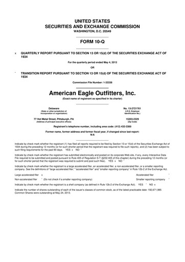 Thumbnail American Eagle Outfitters
 10-Q Quarterly Report FY2013 