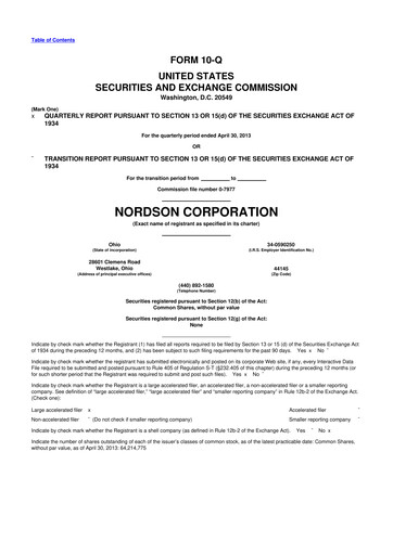 Thumbnail Nordson 10-Q Quarterly Report FY2013 
