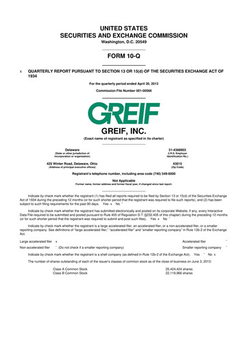 Thumbnail Greif 10-Q Quarterly Report FY2013 
