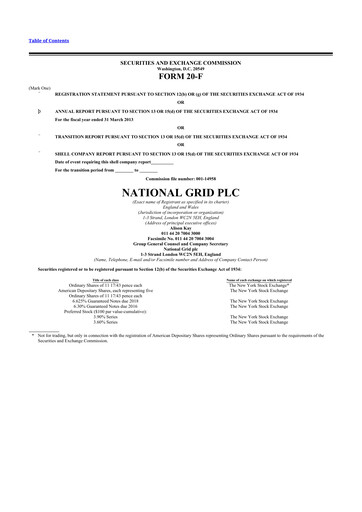 Thumbnail National Grid 20-F Annual Report 