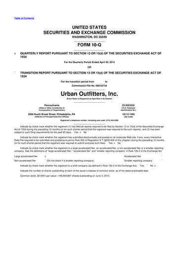 Thumbnail Urban Outfitters
 10-Q Quarterly Report FY2014 