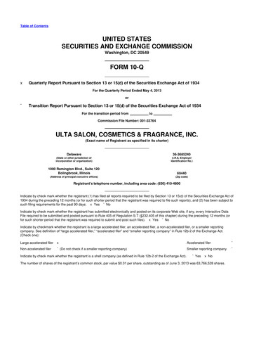 Thumbnail ULTA Beauty
 10-Q Quarterly Report FY2013 
