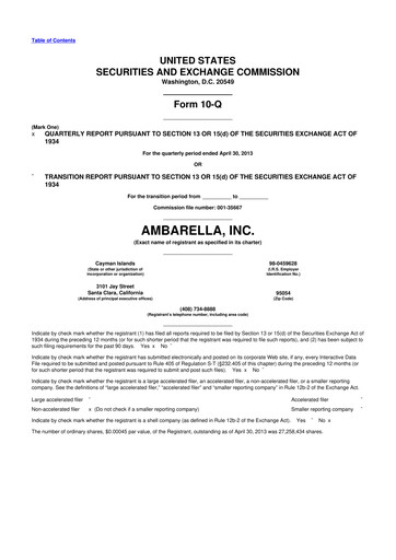 Thumbnail Ambarella 10-Q Quarterly Report FY2014 