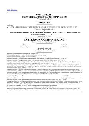 Thumbnail Patterson Companies
 10-K Annual Report 2013