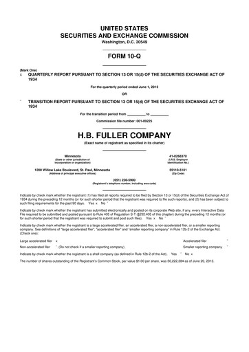 Thumbnail H.B. Fuller
 10-Q Quarterly Report FY2013 