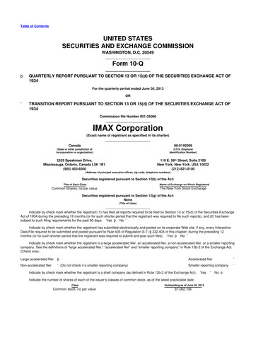 Thumbnail Imax Corp 10-Q Quarterly Report FY2013 